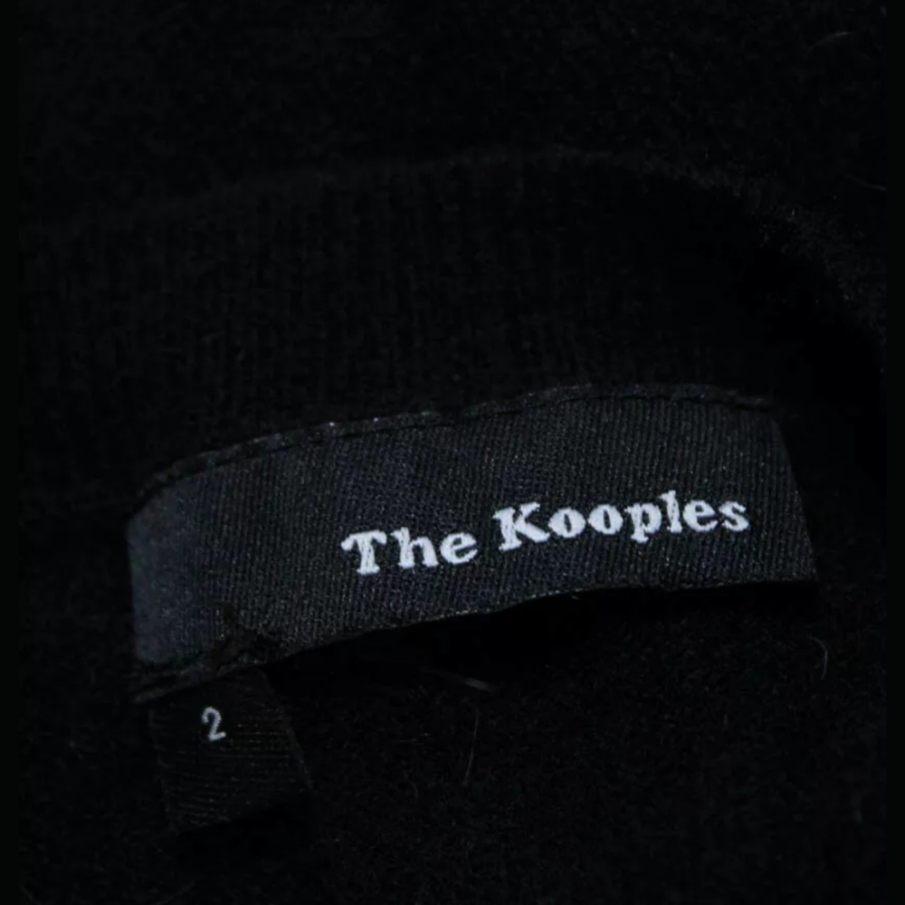 THE KOOPLES LACE UP V NECK SWEATER BLACK WOOL sz 2 - Picture 4 of 5